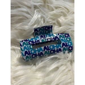 Hawaiian Hair Clip Blue Green Aloha Hawaii